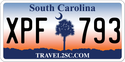 SC license plate XPF793