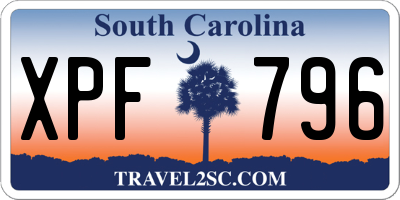 SC license plate XPF796