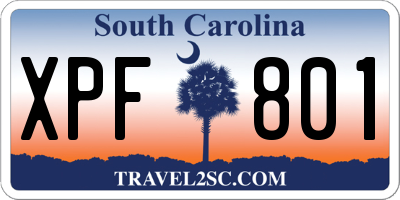 SC license plate XPF801