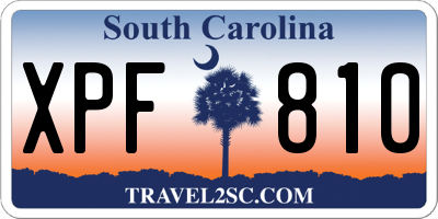 SC license plate XPF810