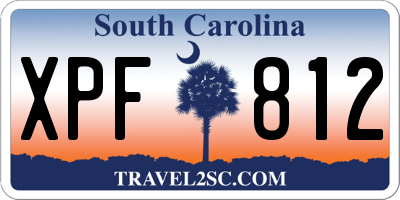 SC license plate XPF812