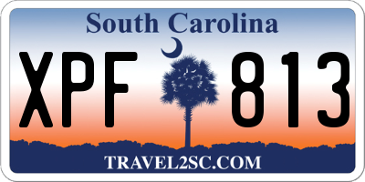 SC license plate XPF813