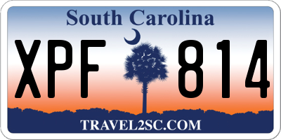 SC license plate XPF814