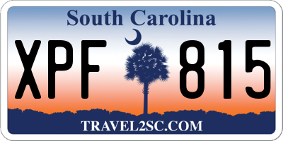 SC license plate XPF815
