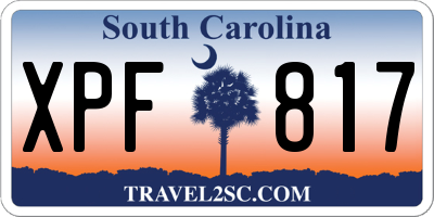 SC license plate XPF817
