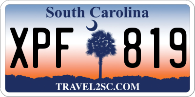 SC license plate XPF819