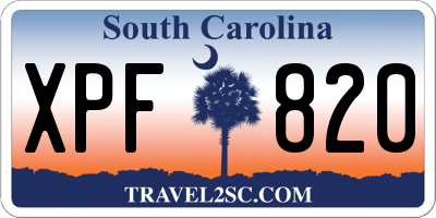 SC license plate XPF820