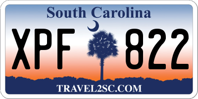 SC license plate XPF822
