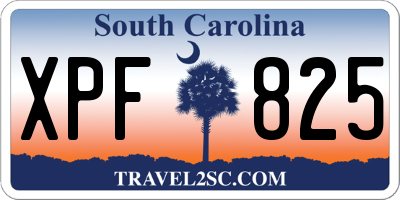 SC license plate XPF825