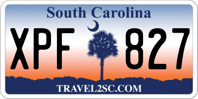 SC license plate XPF827