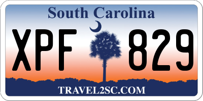 SC license plate XPF829