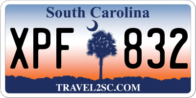 SC license plate XPF832