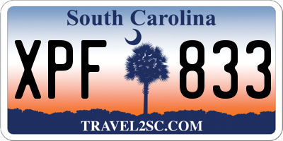 SC license plate XPF833