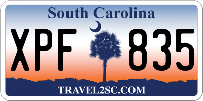 SC license plate XPF835