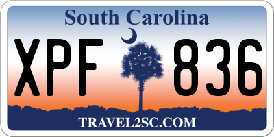 SC license plate XPF836