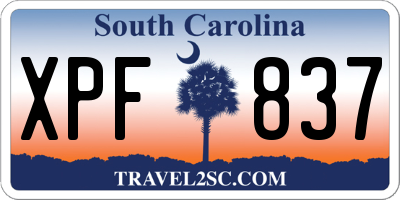 SC license plate XPF837