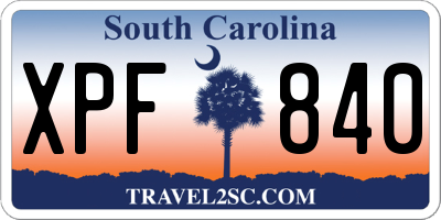 SC license plate XPF840