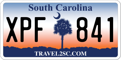 SC license plate XPF841