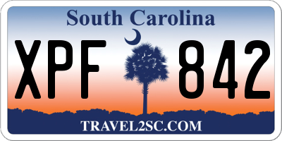 SC license plate XPF842