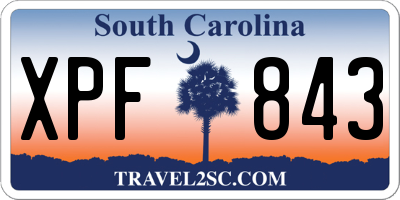 SC license plate XPF843
