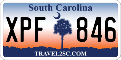 SC license plate XPF846