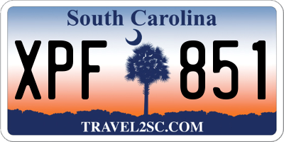SC license plate XPF851