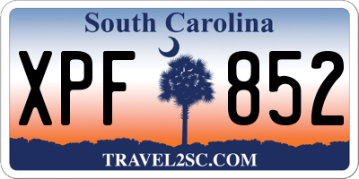 SC license plate XPF852