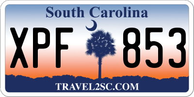 SC license plate XPF853