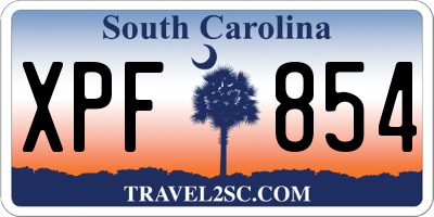SC license plate XPF854