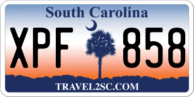 SC license plate XPF858