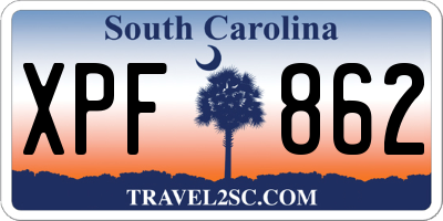 SC license plate XPF862