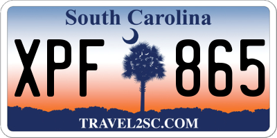 SC license plate XPF865