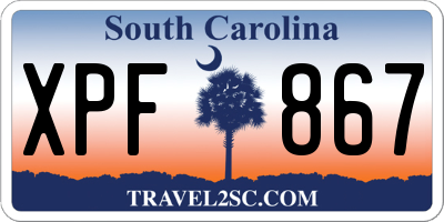 SC license plate XPF867