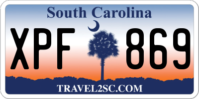 SC license plate XPF869