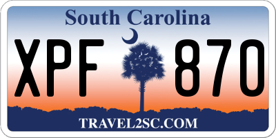 SC license plate XPF870