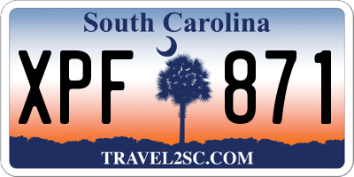 SC license plate XPF871