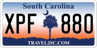 SC license plate XPF880