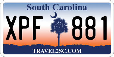 SC license plate XPF881