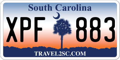 SC license plate XPF883