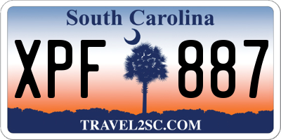 SC license plate XPF887