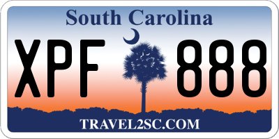 SC license plate XPF888