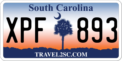 SC license plate XPF893