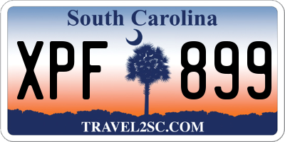 SC license plate XPF899