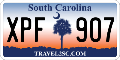 SC license plate XPF907
