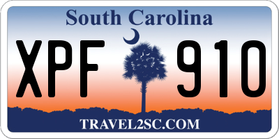 SC license plate XPF910