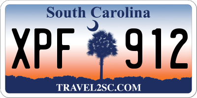 SC license plate XPF912