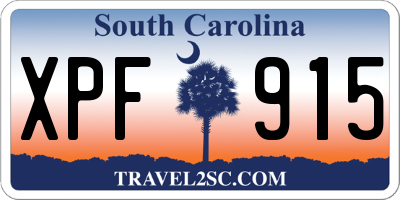 SC license plate XPF915