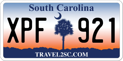 SC license plate XPF921