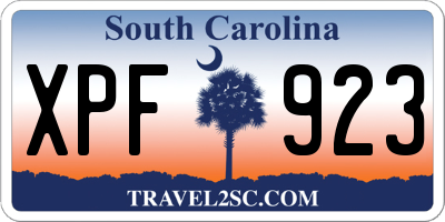 SC license plate XPF923