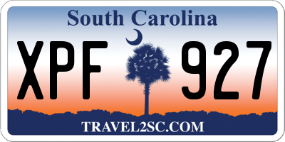SC license plate XPF927